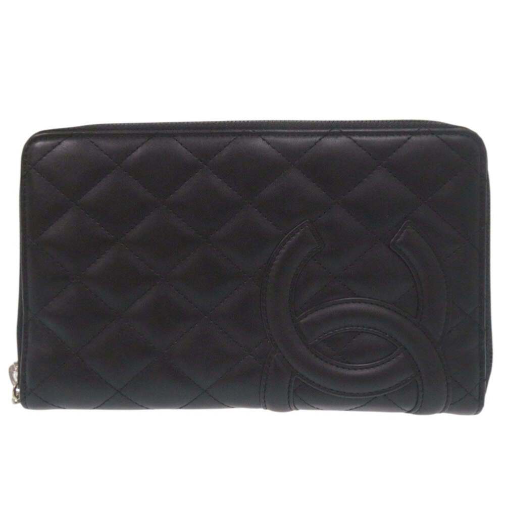 CHANEL Black Leather Logo Wallet - Picture 1 of 8